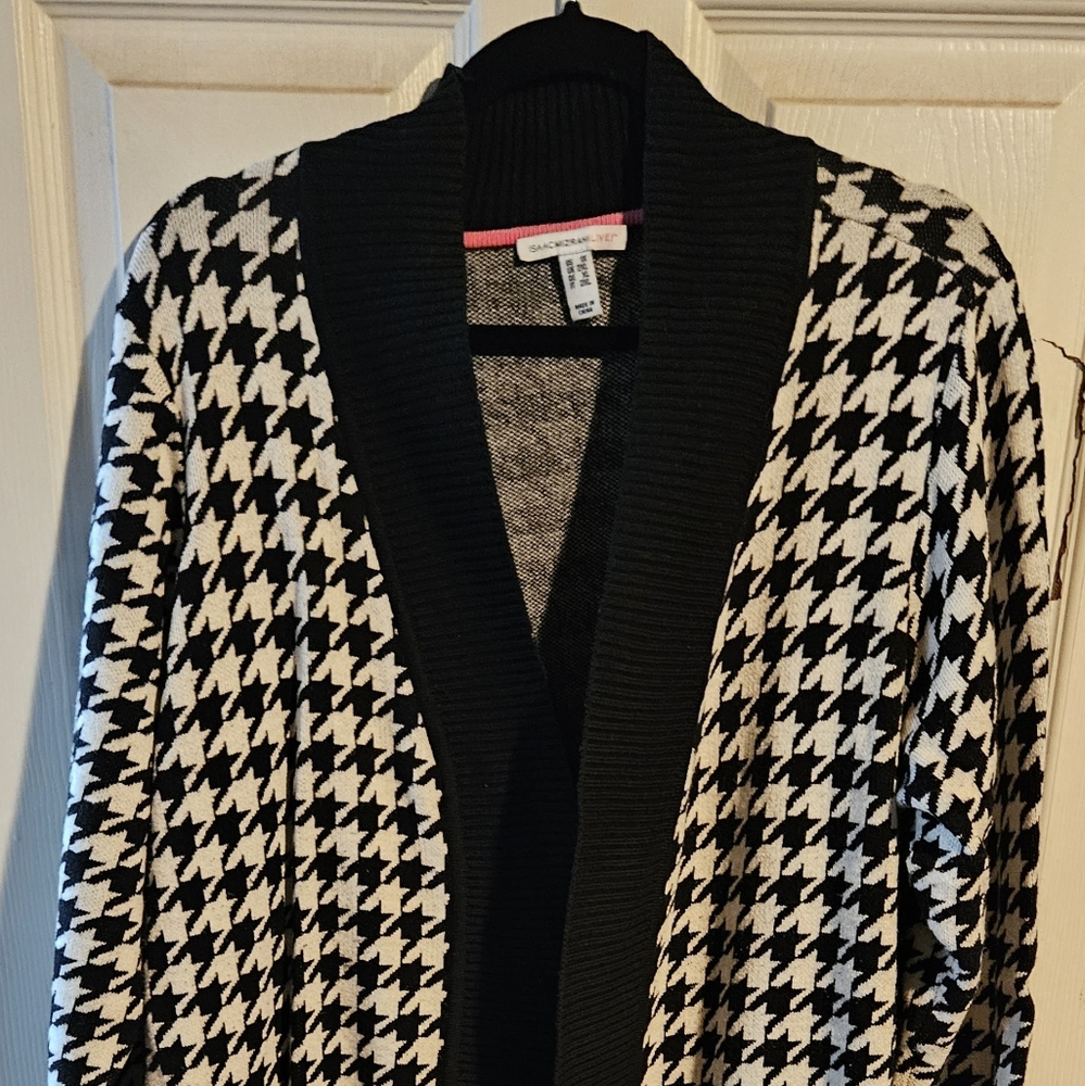 Isaac Mizrahi Houndstooth Cardigan 1XL